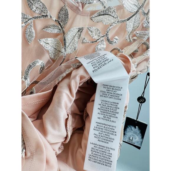 ADRIANNA PAPELL  6p pink blush metallic embroidered party blouse top NWT B74 - Picture 5 of 6
